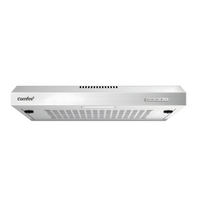60cm Stainless Steel Under Cabinet Mount Range Hood with 3-Speed Modes