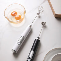 3-Speed Electric Handheld Milk Frother & Whisk with Metal Stand